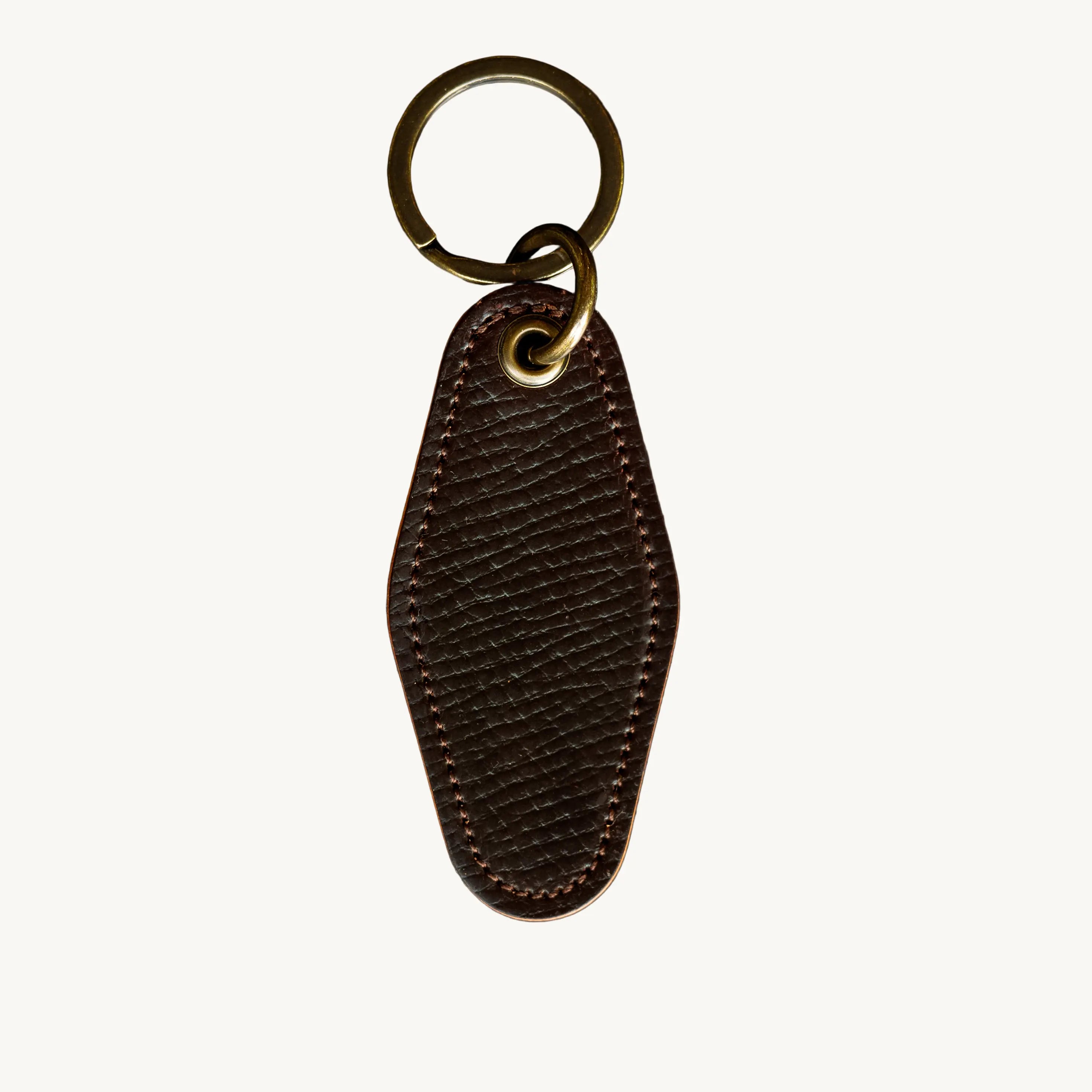 Motel Key Ring - Dark Cognac Hatchgrain Shell Cordovan by Loyal Stricklin, handmade jewelry main product photo