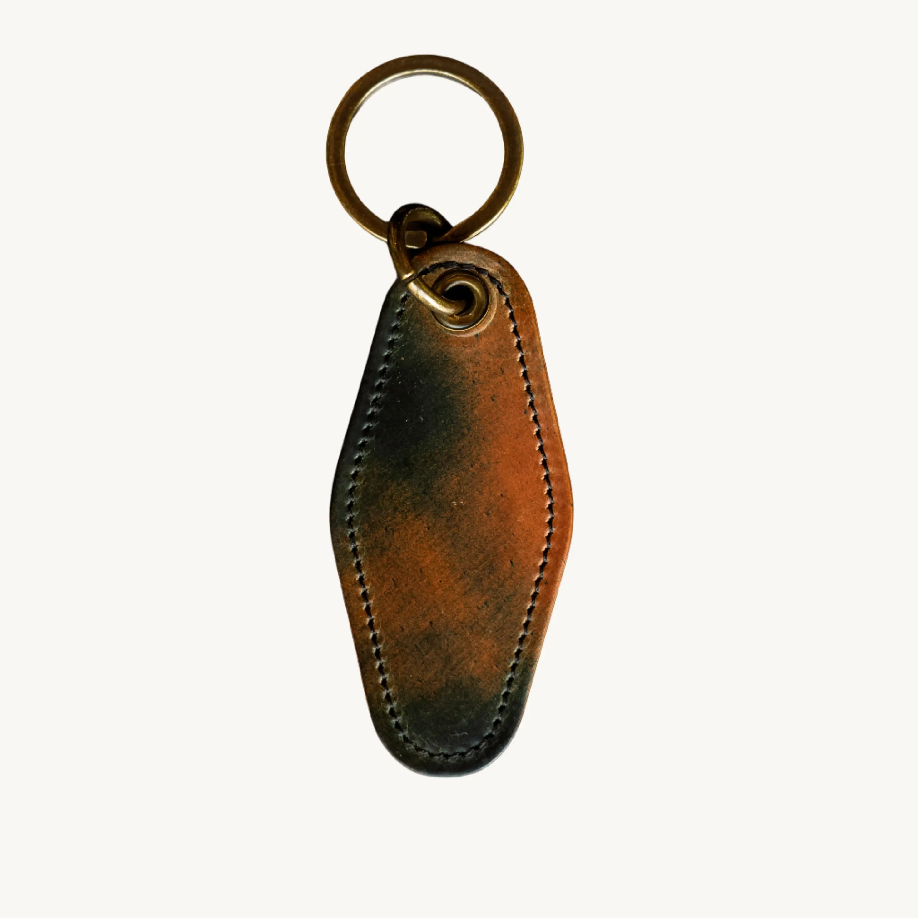 Motel Key Ring - Marbled Black Shell Cordovan by Loyal Stricklin, handmade jewelry main product photo