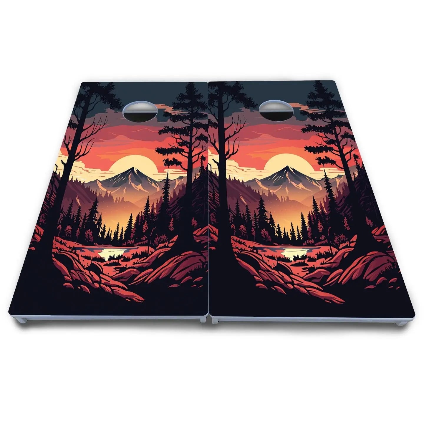 Mountain Sunset Cornhole Boards - All Weather Series Cornhole Solutions
