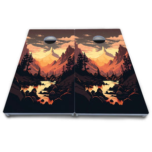 Mountain Sunset Cornhole Boards - All Weather Series Cornhole Solutions