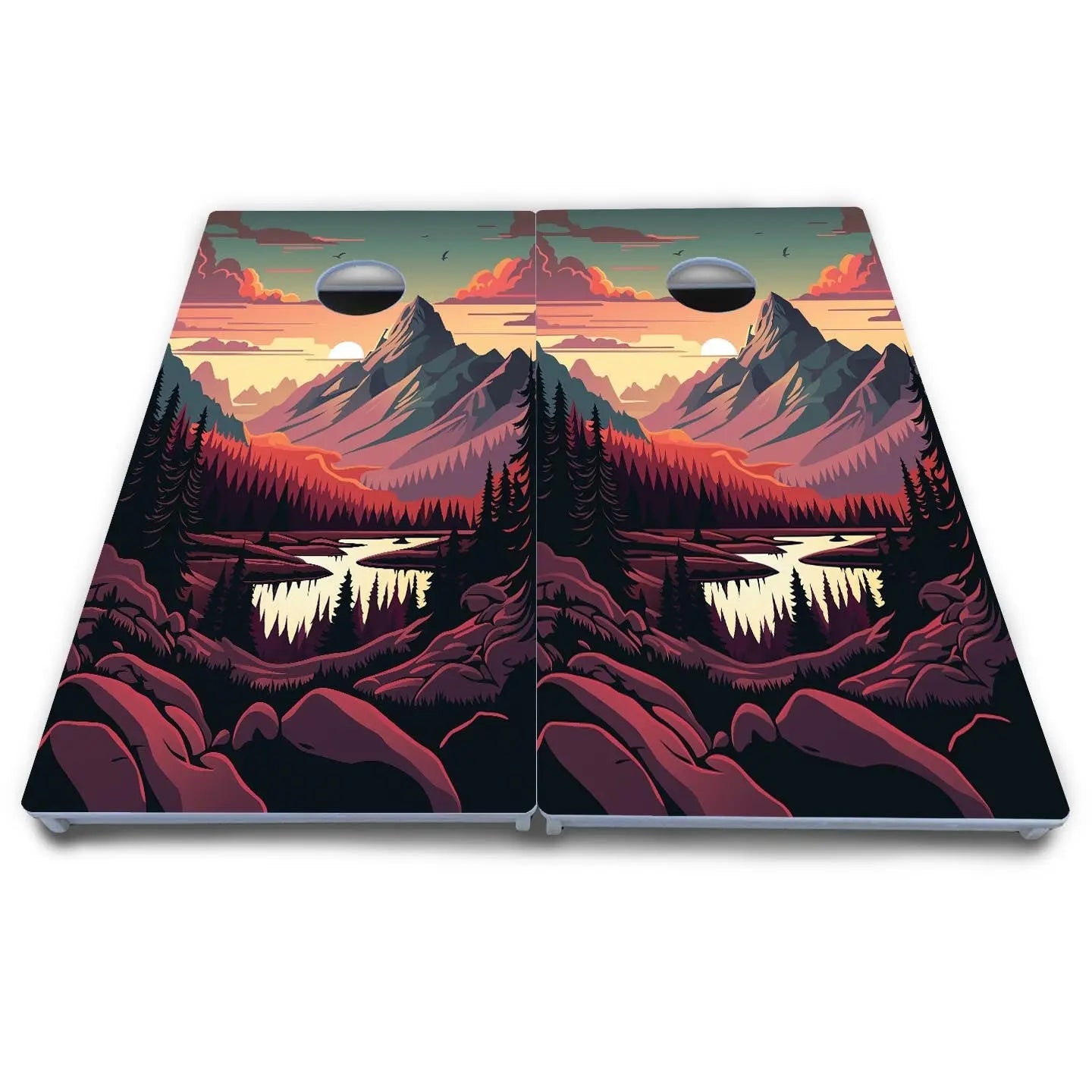 Mountain Sunset Cornhole Boards - All Weather Series Cornhole Solutions