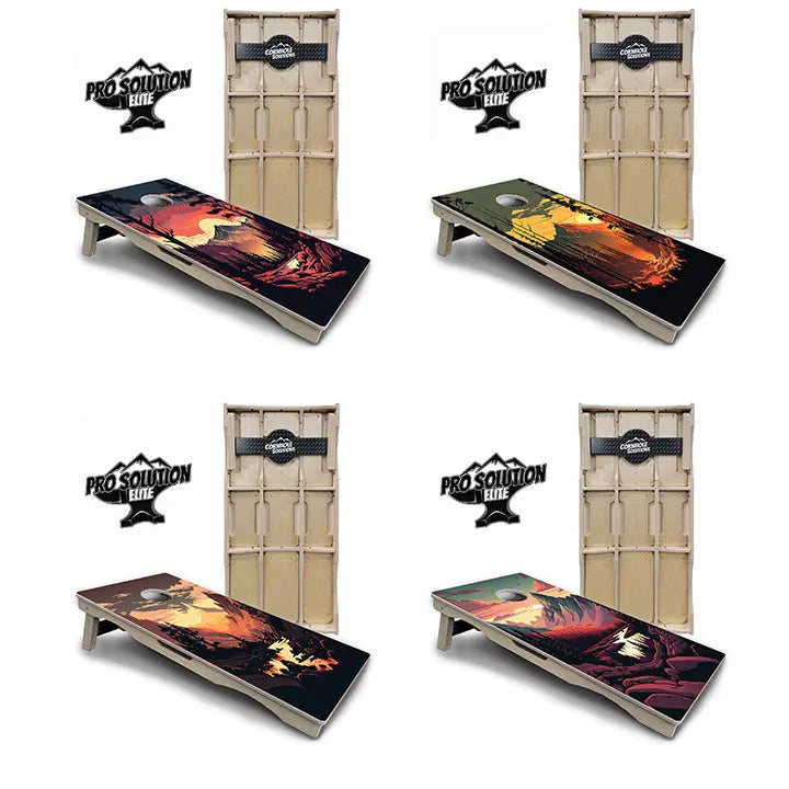 Mountain Sunset Cornhole Boards - Pro Solution Elite Series Cornhole Solutions