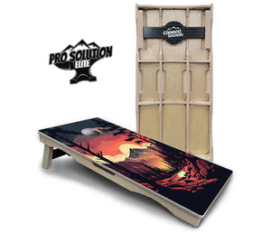 Mountain Sunset Cornhole Boards - Pro Solution Elite Series Cornhole Solutions