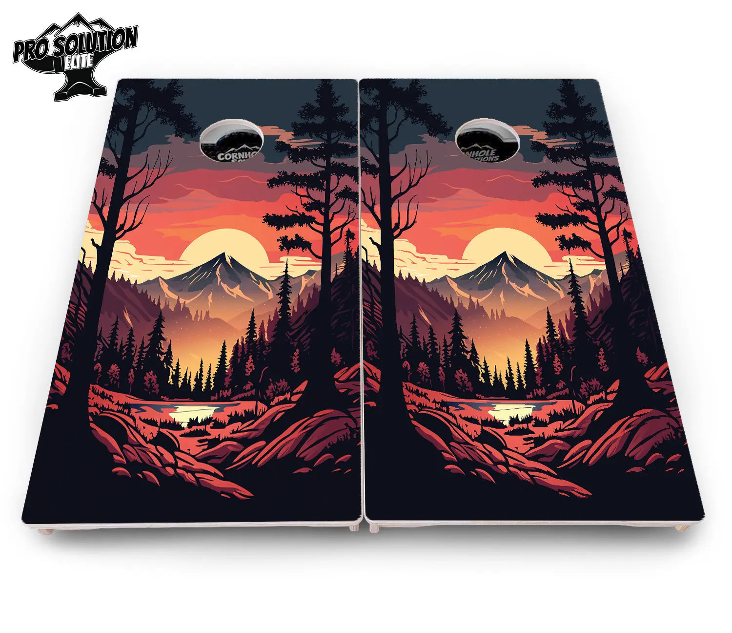 Mountain Sunset Cornhole Boards - Pro Solution Elite Series Cornhole Solutions