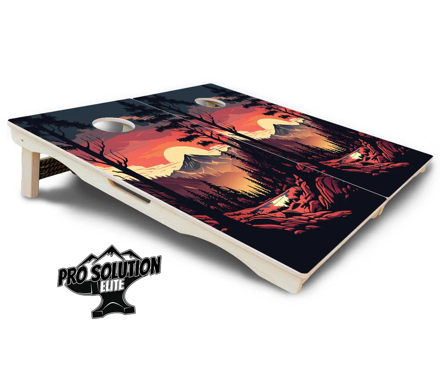 Mountain Sunset Cornhole Boards - Pro Solution Elite Series Cornhole Solutions