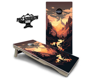 Mountain Sunset Cornhole Boards - Pro Solution Elite Series Cornhole Solutions
