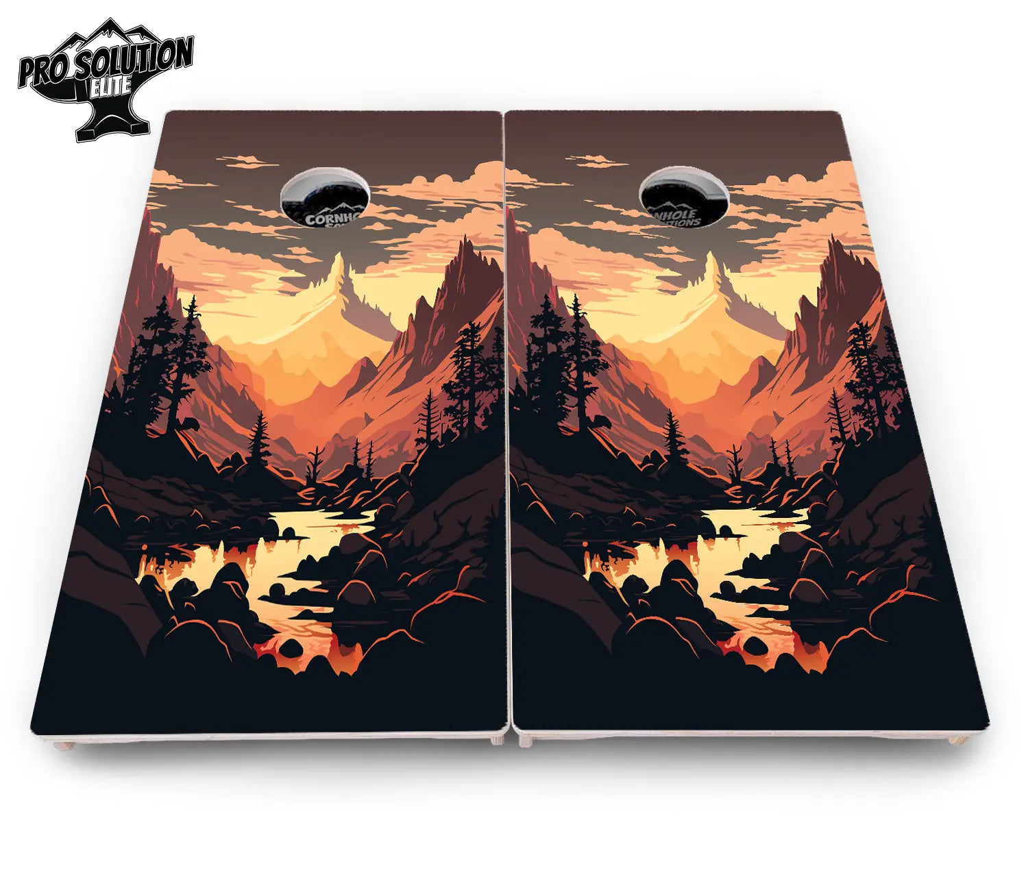 Mountain Sunset Cornhole Boards - Pro Solution Elite Series Cornhole Solutions