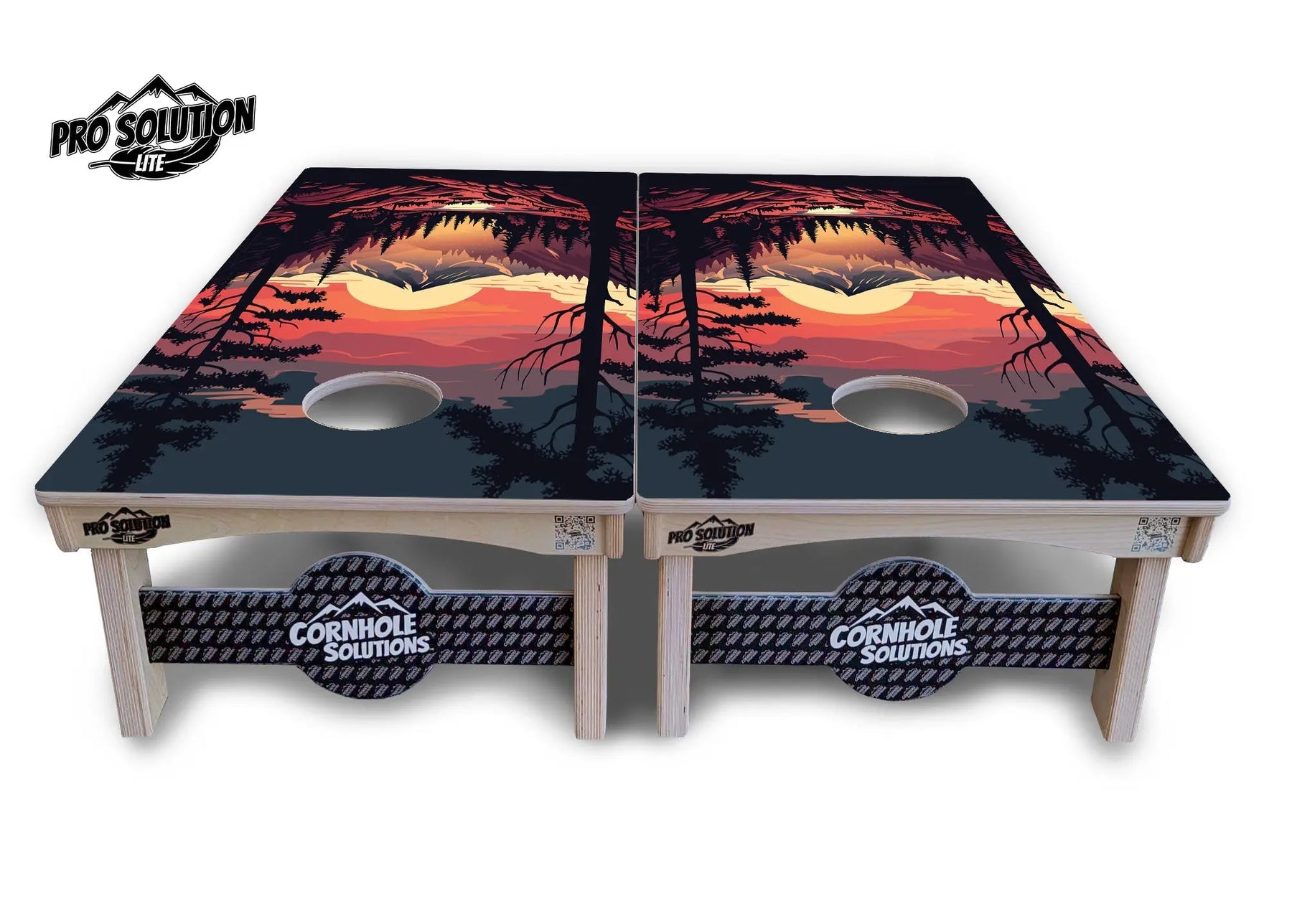 Mountain Sunset Cornhole Boards - Pro Solution Lite Series by Cornhole Solutions, custom cornhole board detail photo 2