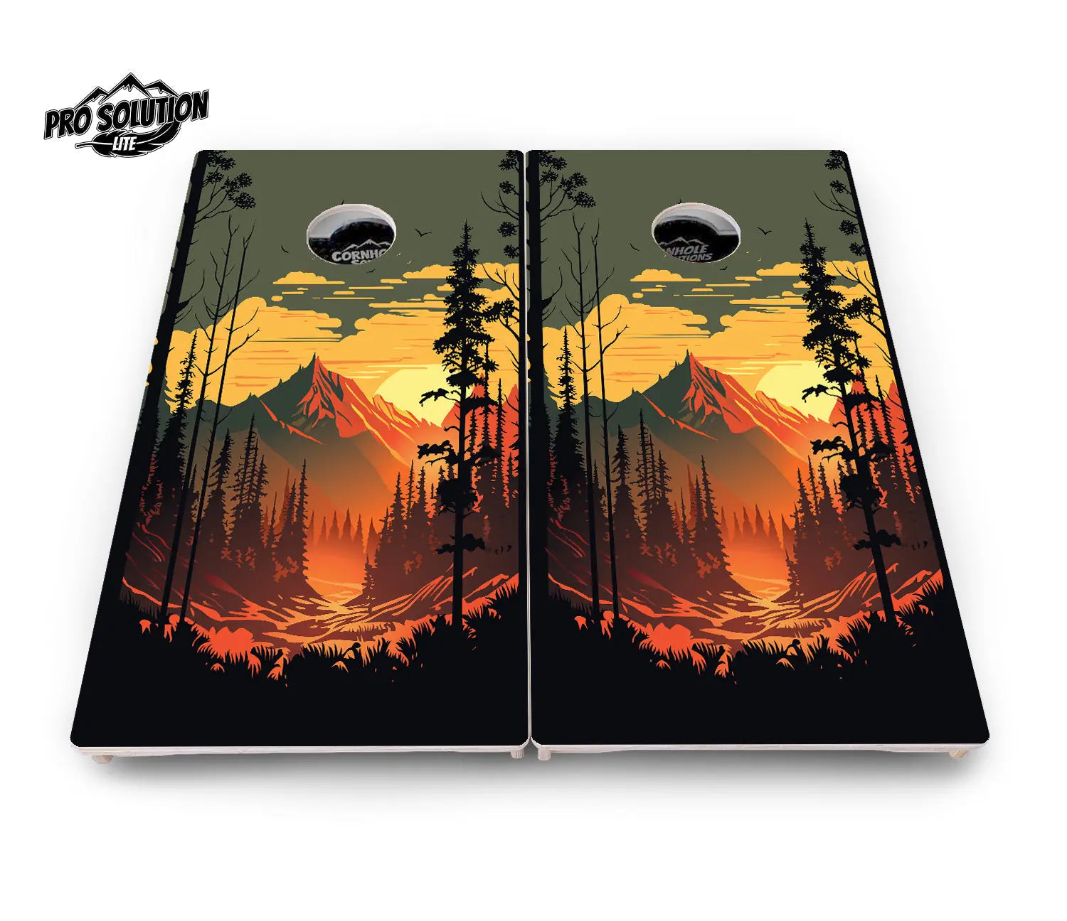 Mountain Sunset Cornhole Boards - Pro Solution Lite Series by Cornhole Solutions, custom cornhole board detail photo 8