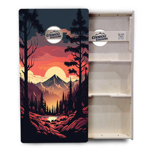 Mountain Sunset Cornhole Boards - Professional Tournament Series by Cornhole Solutions, custom cornhole board detail photo 4