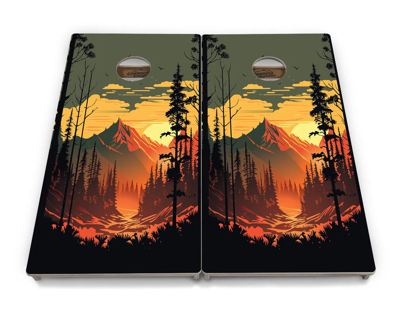 Mountain Sunset Cornhole Boards - Professional Tournament Series by Cornhole Solutions, custom cornhole board detail photo 10