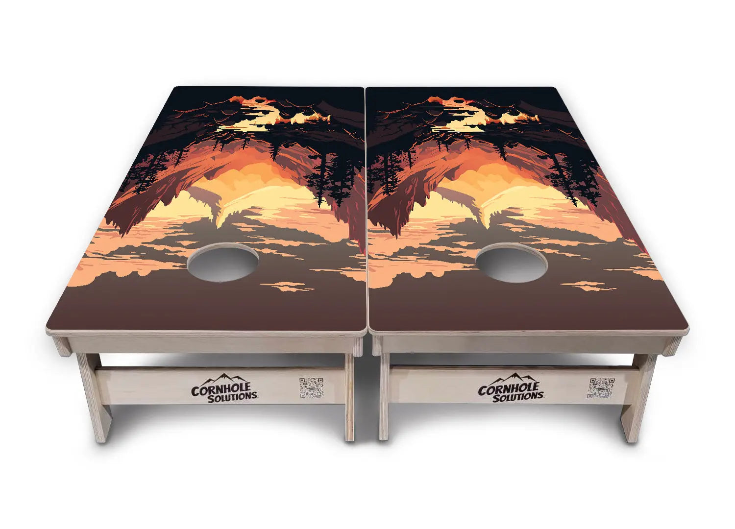 Mountain Sunset Cornhole Boards - Professional Tournament Series by Cornhole Solutions, custom cornhole board detail photo 13