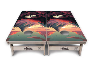 Mountain Sunset Cornhole Boards - Professional Tournament Series by Cornhole Solutions, custom cornhole board detail photo 18