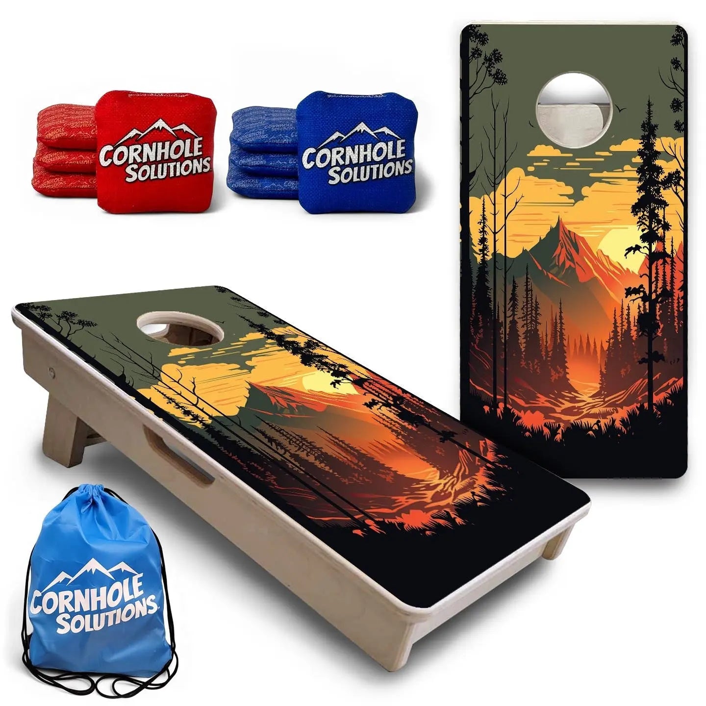 Mountain Sunset Design Options - Mini or Vacation Size Cornhole Boards by Cornhole Solutions, Southern home decor detail photo 2