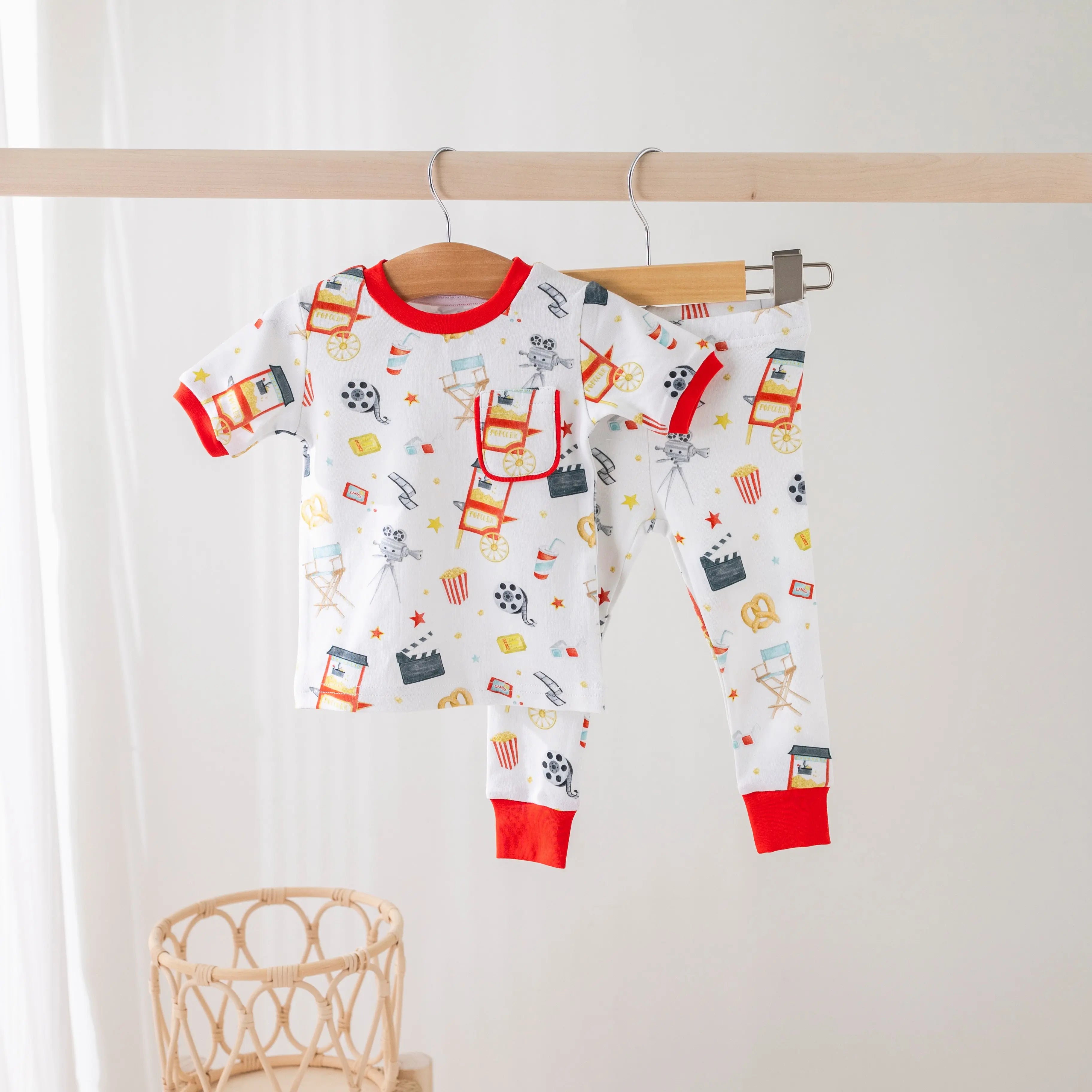Movie Night Organic Cotton Pajamas by Nola Tawk, Southern food gift main product photo