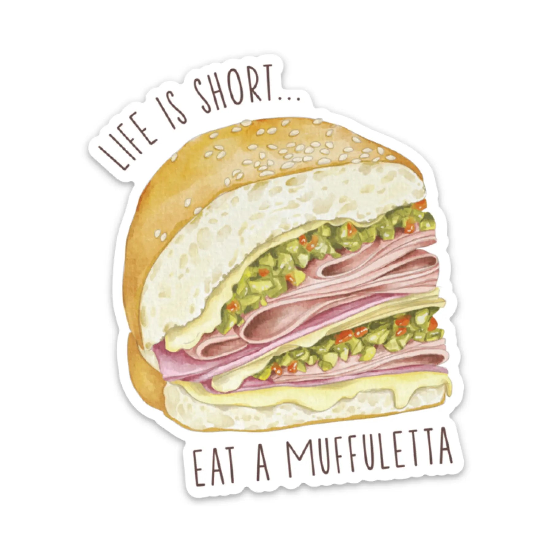 Muffuletta Die Cut Sticker Nola Tawk