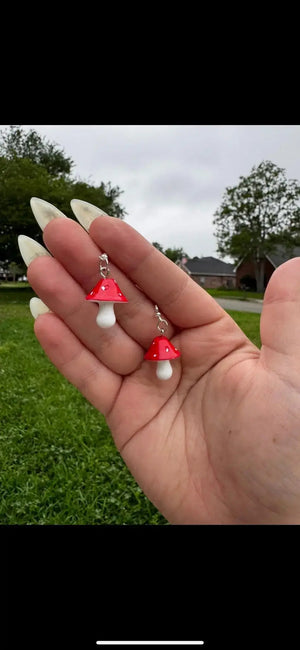 Mushroom Earrings | Cottagecore Fairycore Jewelry Gift by Mushroom Lady Co, handmade jewelry detail photo 8