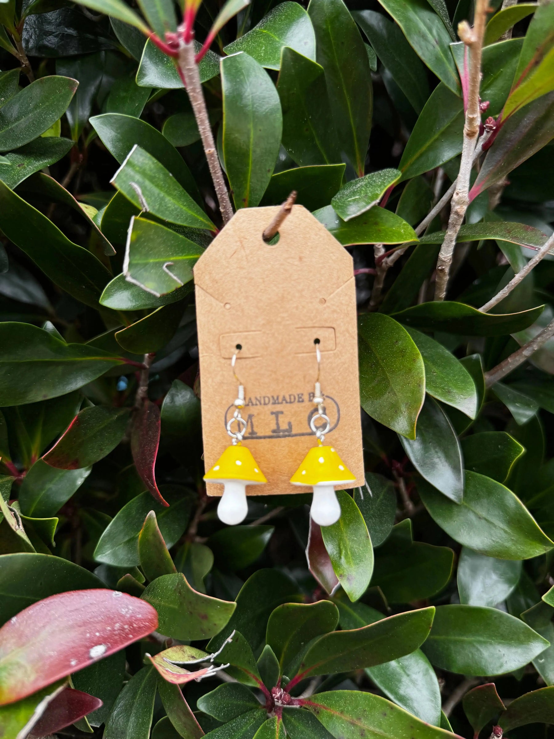 Mushroom Earrings | Cottagecore Fairycore Jewelry Gift by Mushroom Lady Co, handmade jewelry detail photo 6