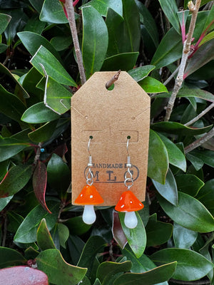 Mushroom Earrings | Cottagecore Fairycore Jewelry Gift by Mushroom Lady Co, handmade jewelry detail photo 4