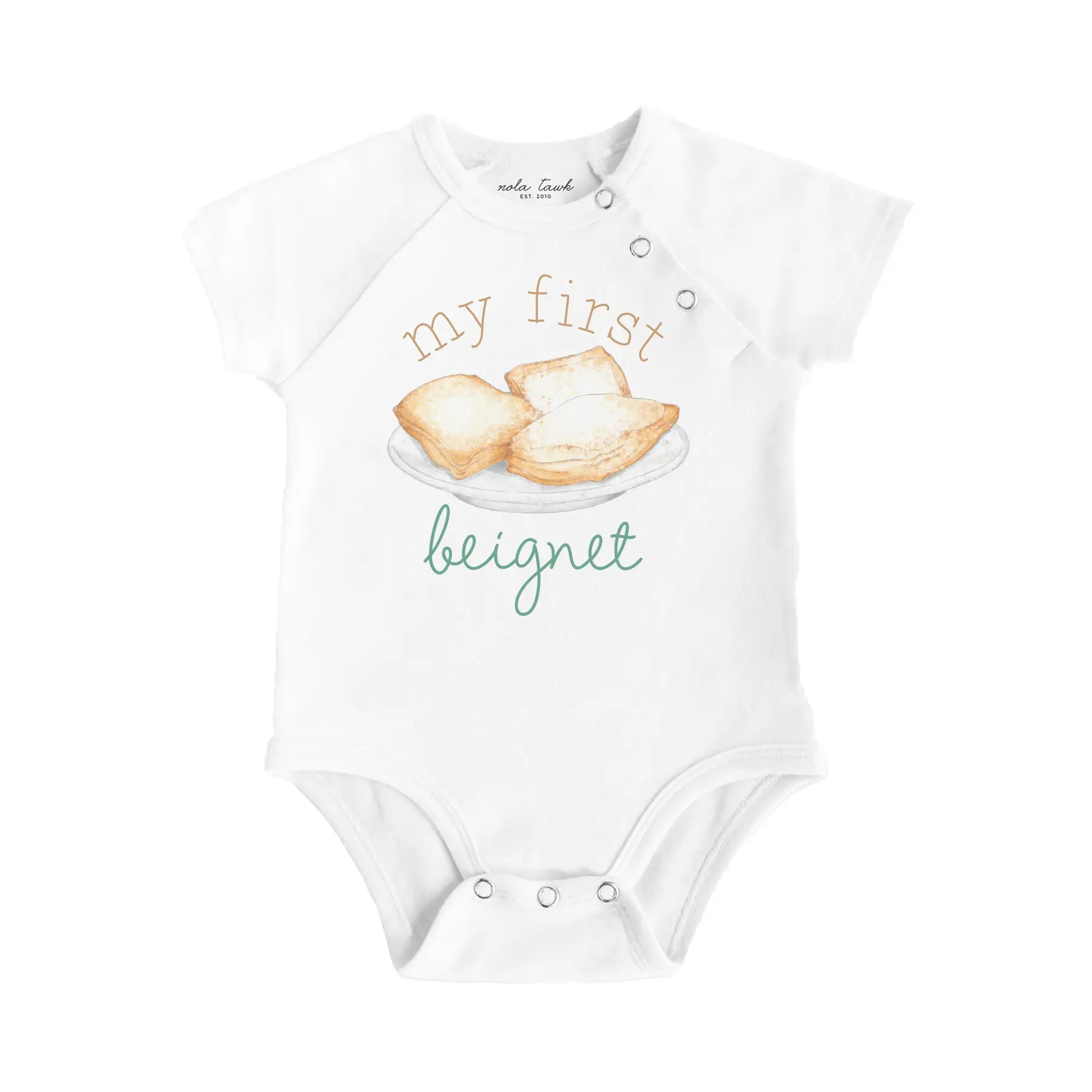My First Beignet Organic Cotton Baby Onesie Nola Tawk
