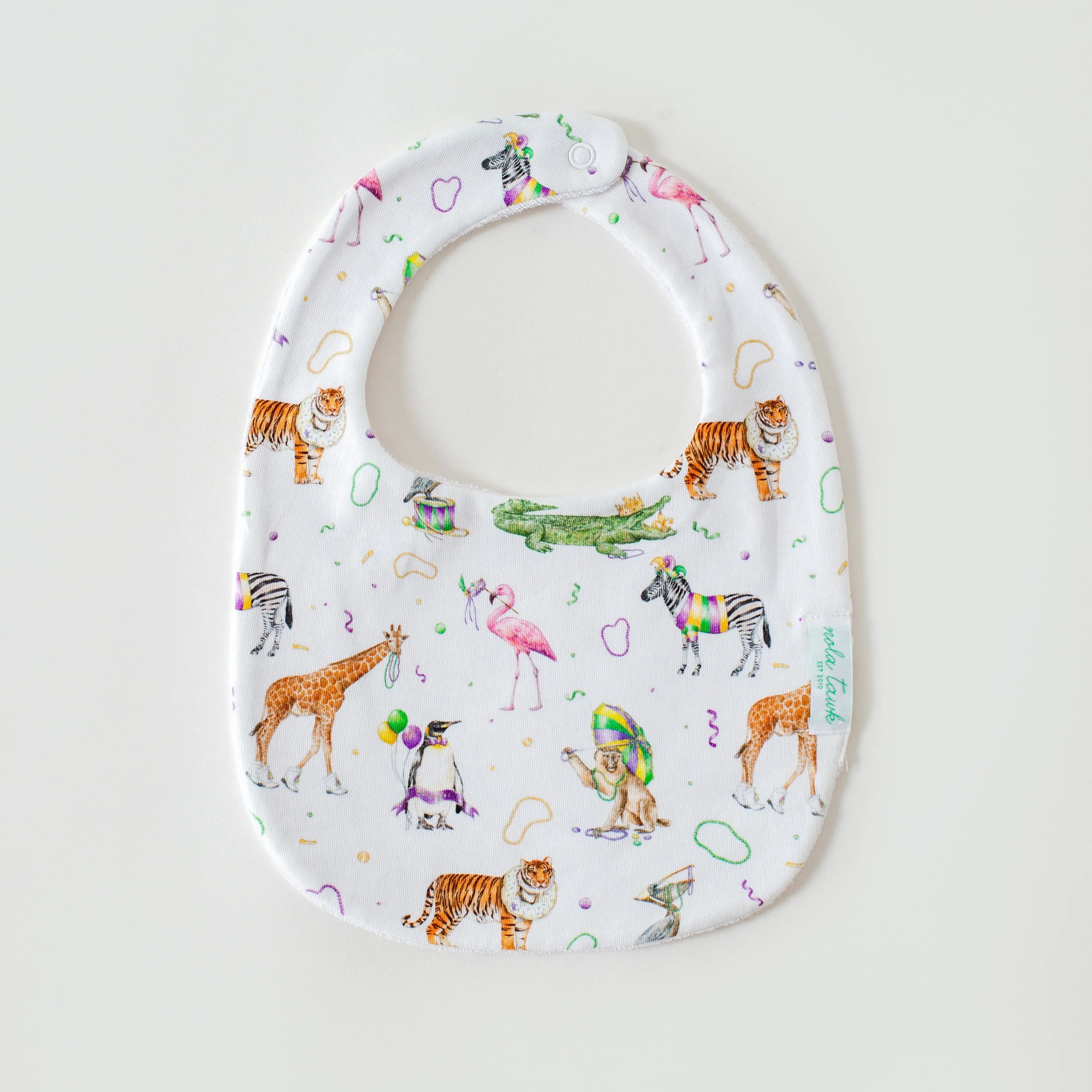 My First Game Day - Arkansas Organic Cotton Baby Bib by Nola Tawk, children's boutique clothing detail photo 2