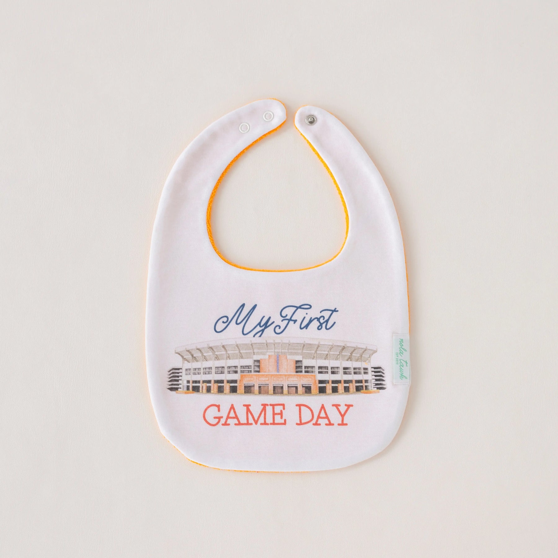 My First Game Day - Auburn Organic Cotton Baby Bib Nola Tawk