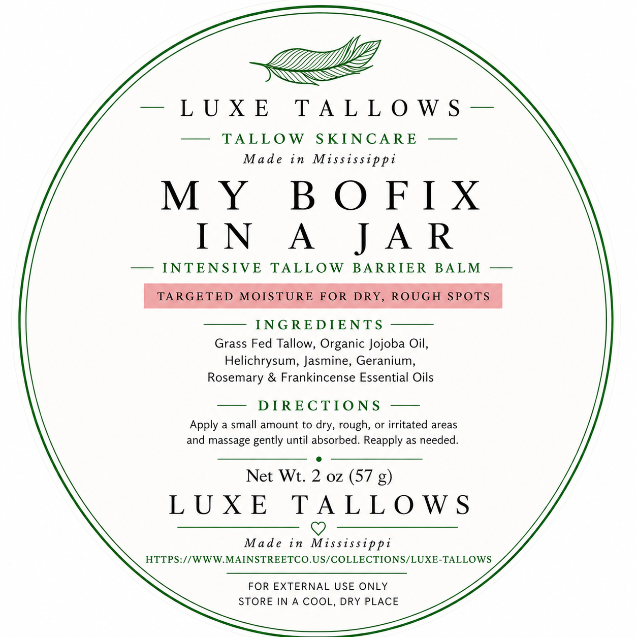 My Bofix In a Jar top label