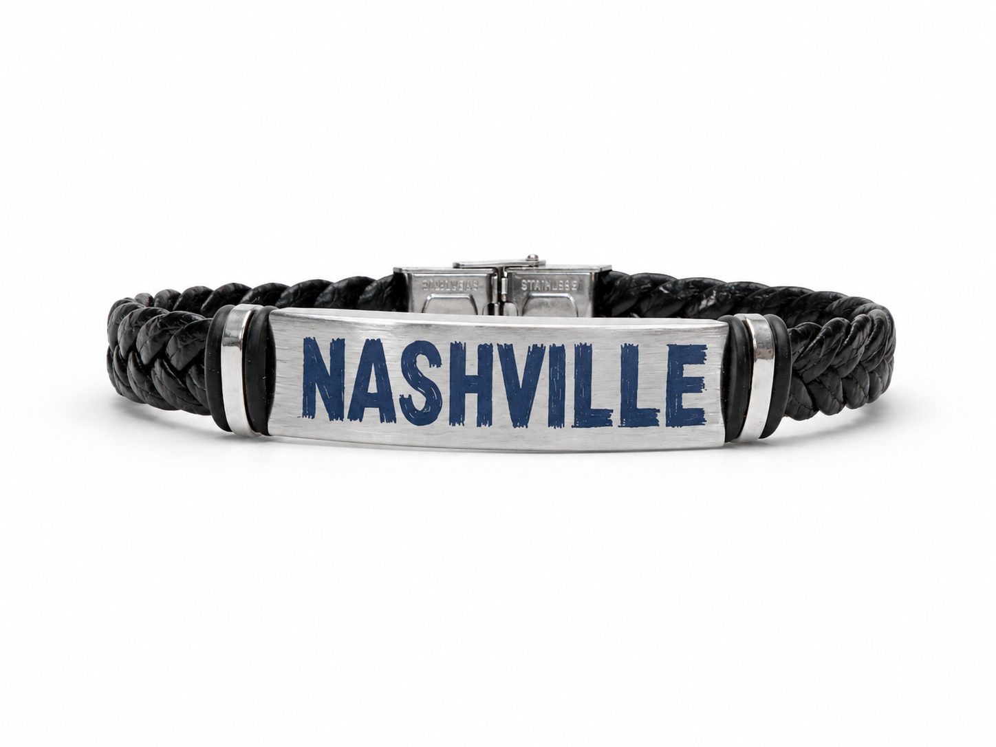 Bracelet with 'NASHVILLE' on a white background