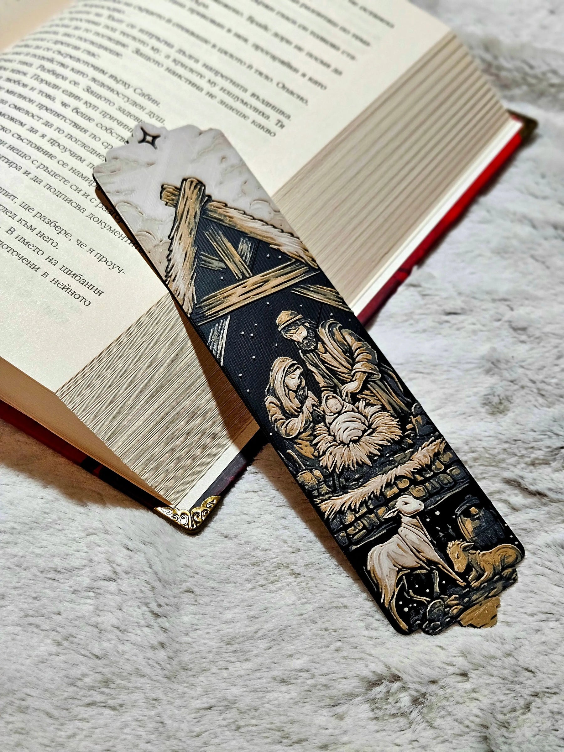 Nativity Scene Christmas Bookmark – Holy Family Christmas Bookmark by The Tween Space, paper gift main product photo