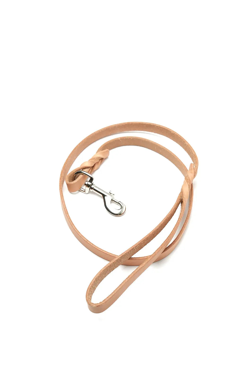 Natural Basket Dog Leash by Texas Saddlery, handmade leather goods main product photo