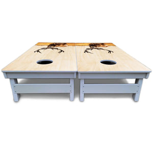 Natural Deer & Fish Cornhole Boards - All Weather Series Cornhole Solutions
