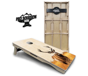 Natural Deer & Fish Cornhole Boards - Pro Solution Elite Series Cornhole Solutions
