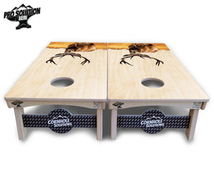 Natural Deer & Fish Cornhole Boards - Pro Solution Elite Series Cornhole Solutions