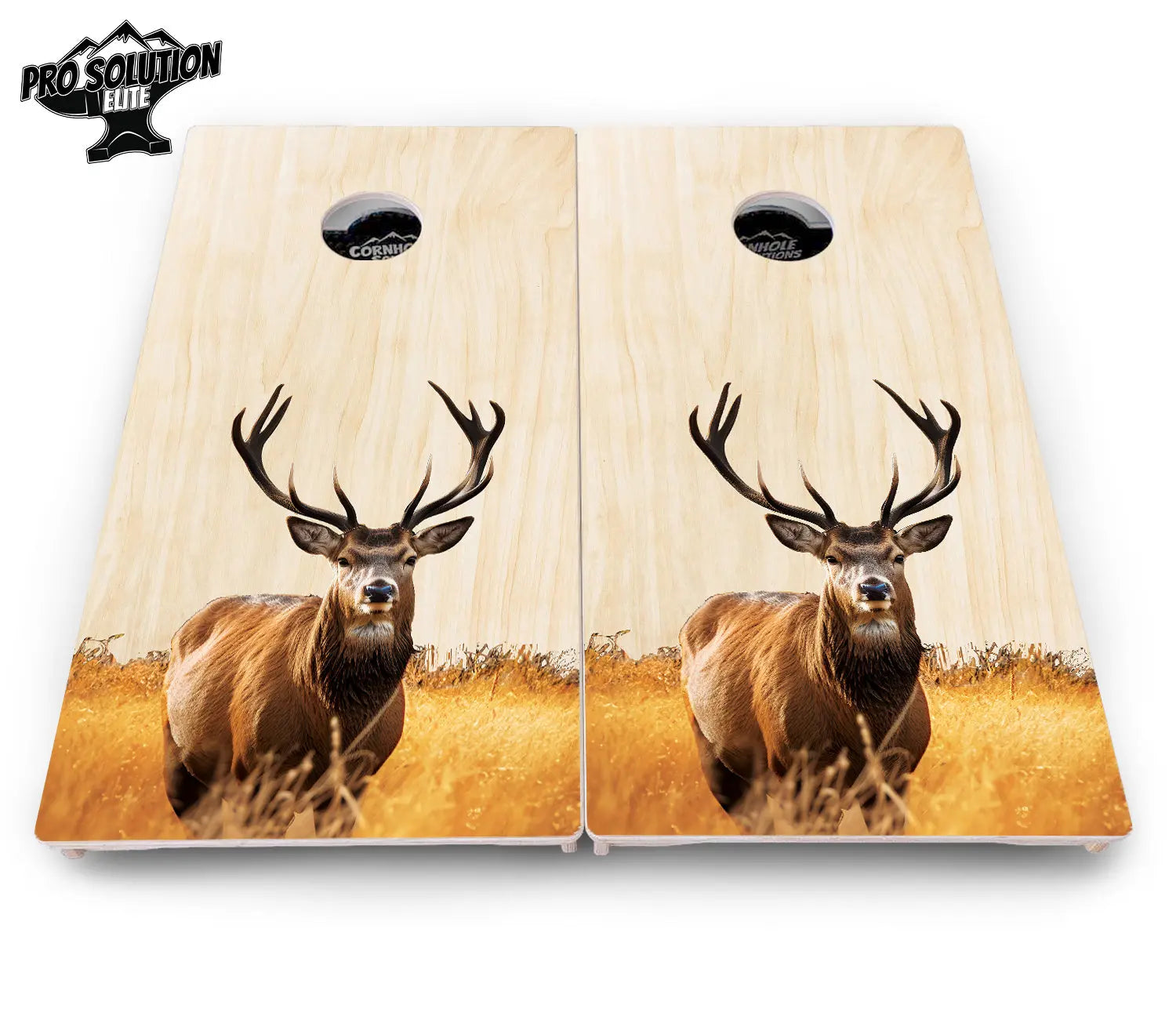 Natural Deer & Fish Cornhole Boards - Pro Solution Elite Series Cornhole Solutions