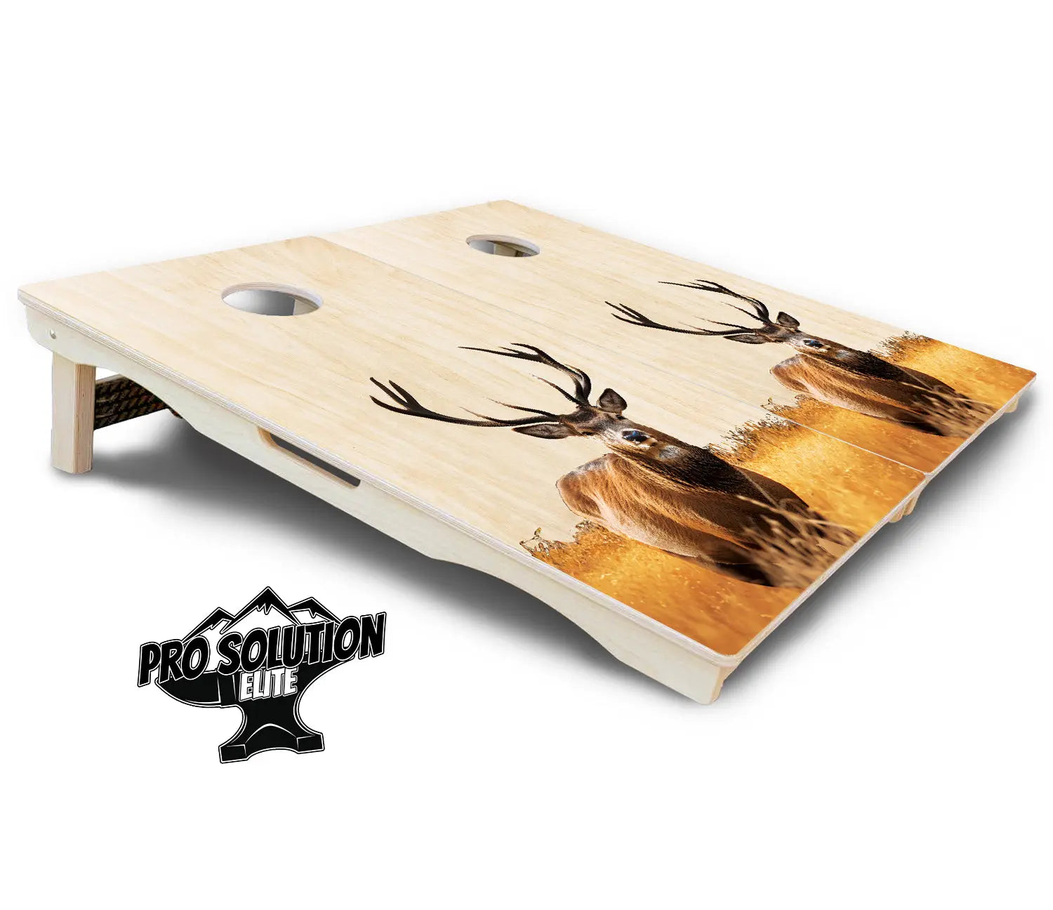 Natural Deer & Fish Cornhole Boards - Pro Solution Elite Series Cornhole Solutions