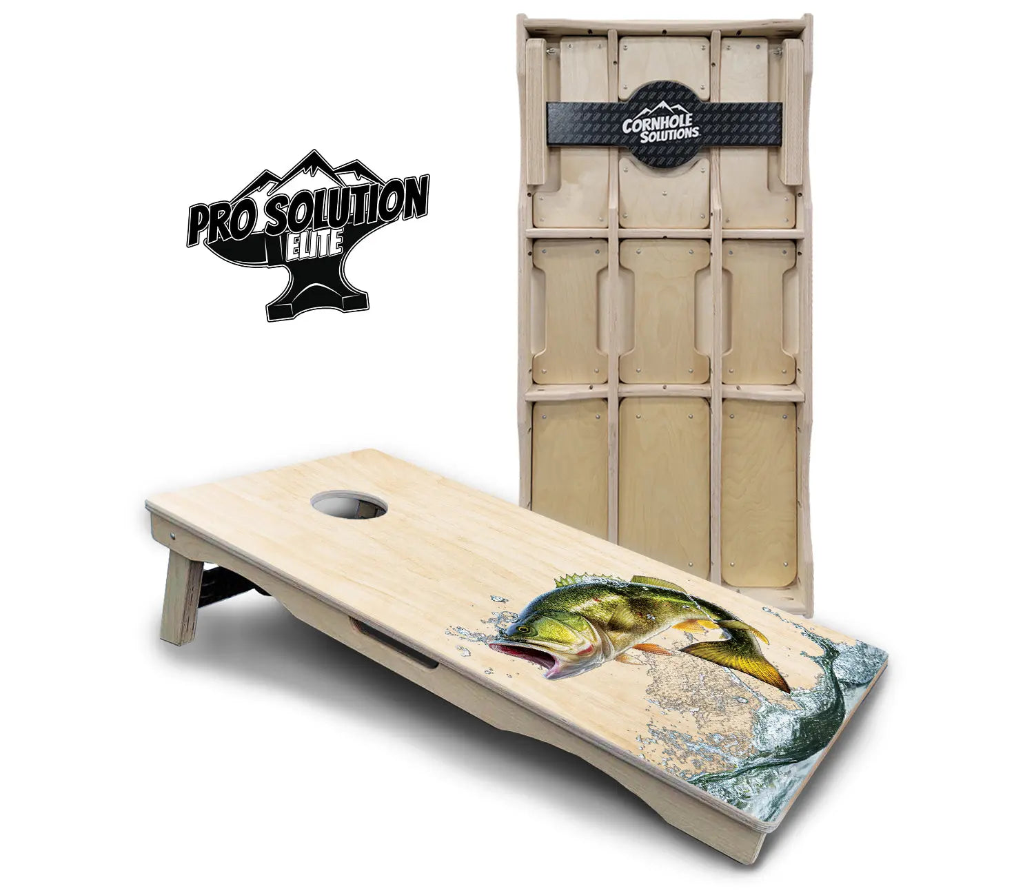 Natural Deer & Fish Cornhole Boards - Pro Solution Elite Series Cornhole Solutions