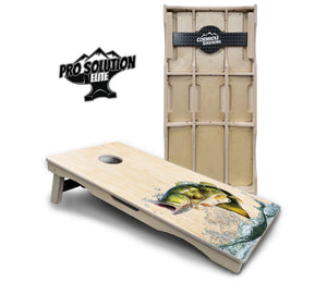 Natural Deer & Fish Cornhole Boards - Pro Solution Elite Series Cornhole Solutions