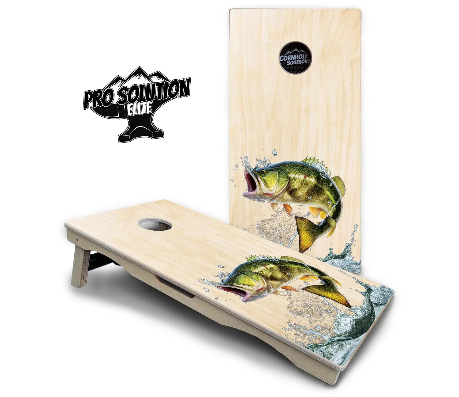 Natural Deer & Fish Cornhole Boards - Pro Solution Elite Series Cornhole Solutions