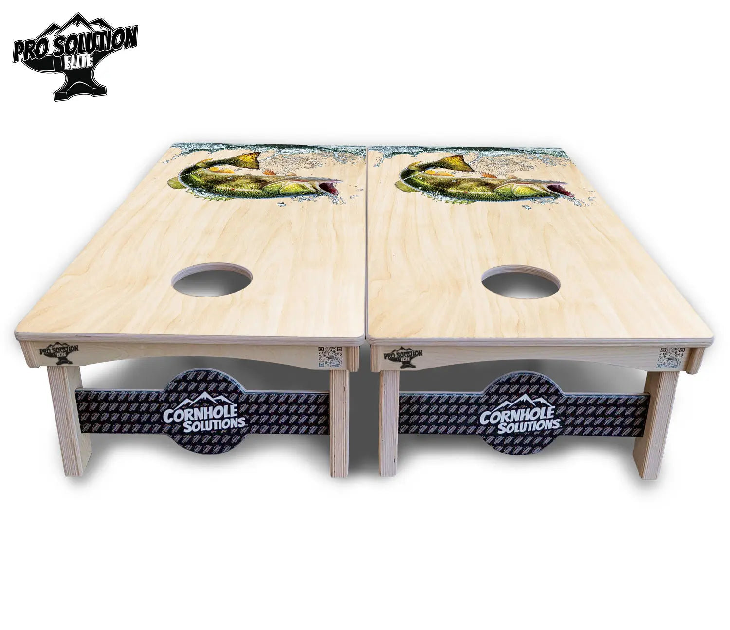 Natural Deer & Fish Cornhole Boards - Pro Solution Elite Series Cornhole Solutions