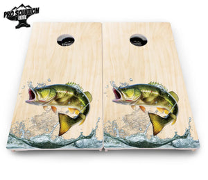 Natural Deer & Fish Cornhole Boards - Pro Solution Elite Series Cornhole Solutions