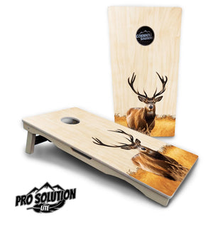 Natural Deer & Fish Cornhole Boards - Pro Solution Lite Series Cornhole Solutions
