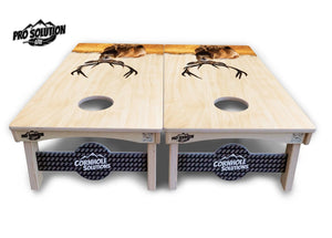 Natural Deer & Fish Cornhole Boards - Pro Solution Lite Series Cornhole Solutions
