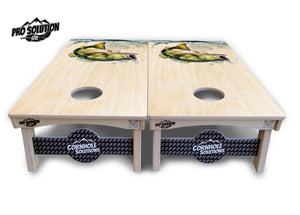 Natural Deer & Fish Cornhole Boards - Pro Solution Lite Series Cornhole Solutions
