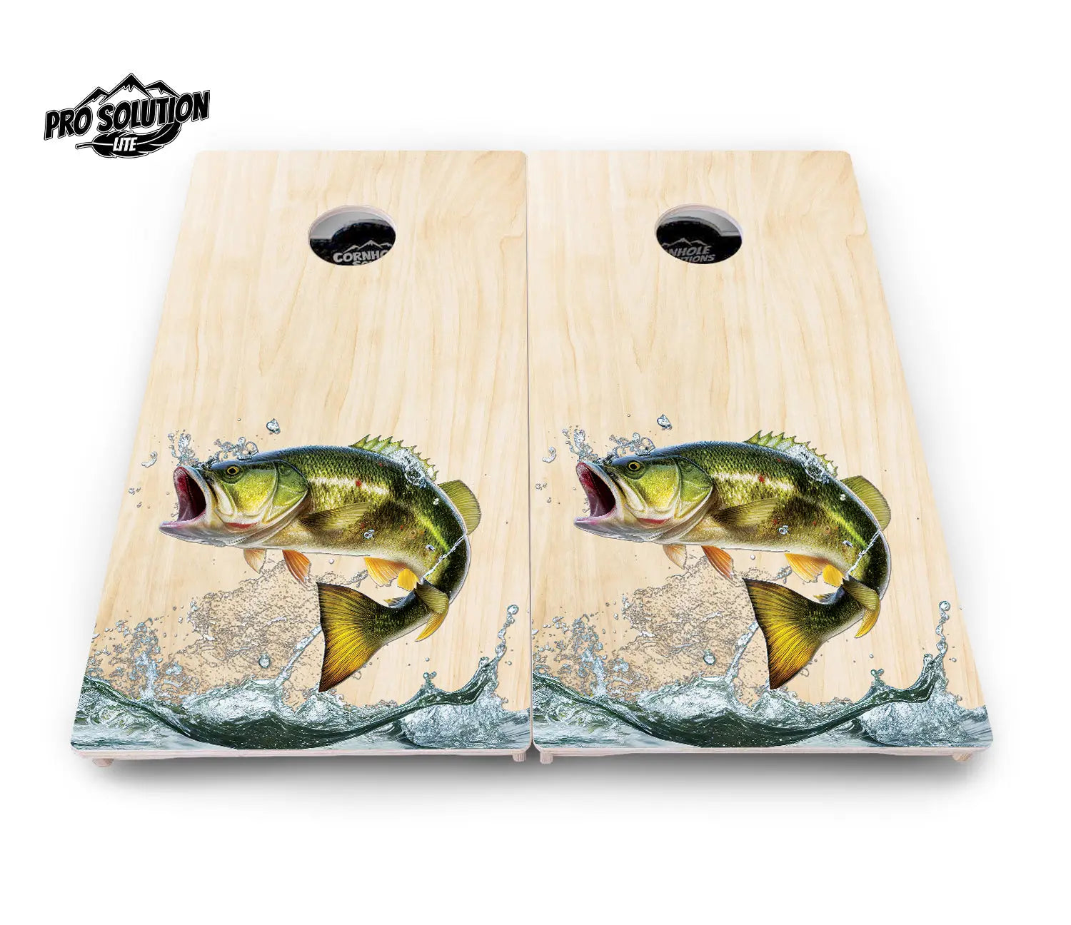 Natural Deer & Fish Cornhole Boards - Pro Solution Lite Series Cornhole Solutions