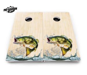 Natural Deer & Fish Cornhole Boards - Pro Solution Lite Series Cornhole Solutions