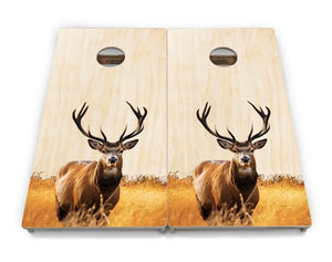 Natural Deer & Fish Cornhole Boards - Professional Tournament Series Cornhole Solutions