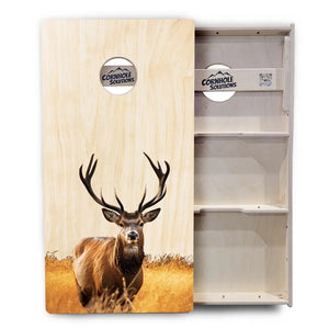 Natural Deer & Fish Cornhole Boards - Professional Tournament Series Cornhole Solutions