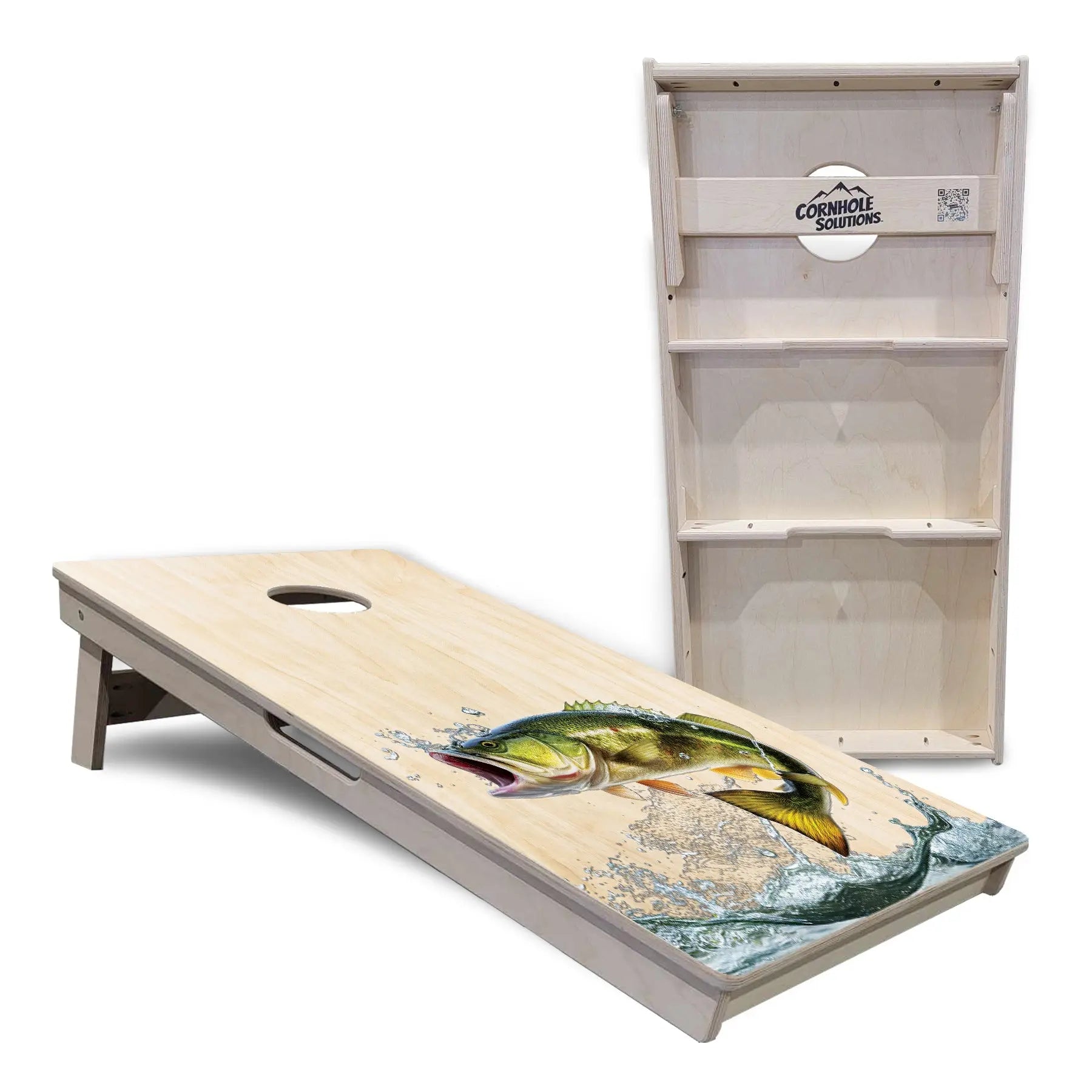 Natural Deer & Fish Cornhole Boards - Professional Tournament Series Cornhole Solutions