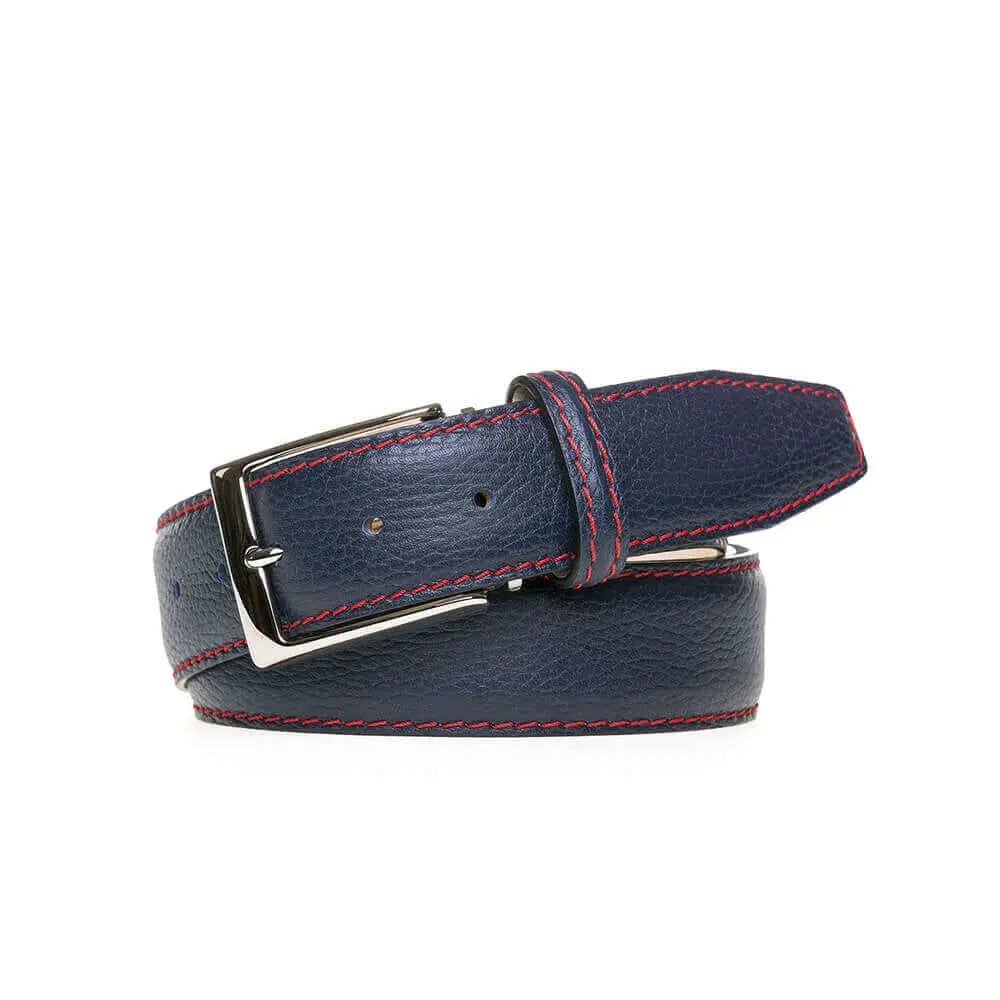 Navy Italian Pebble Grain Belt