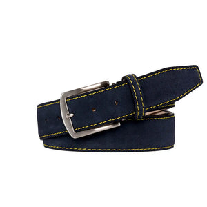Navy Suede Leather Belt